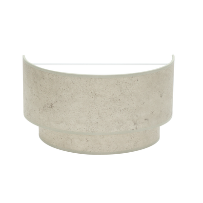 Aplique Smile doble fabricado en metal y textil color cemento gris