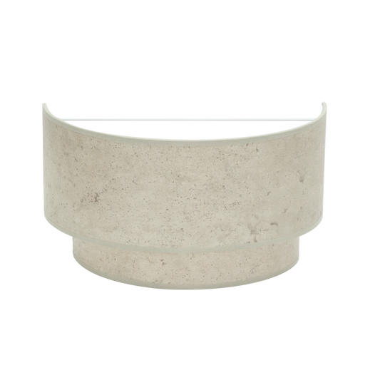 Aplique Smile doble fabricado en metal y textil color cemento gris