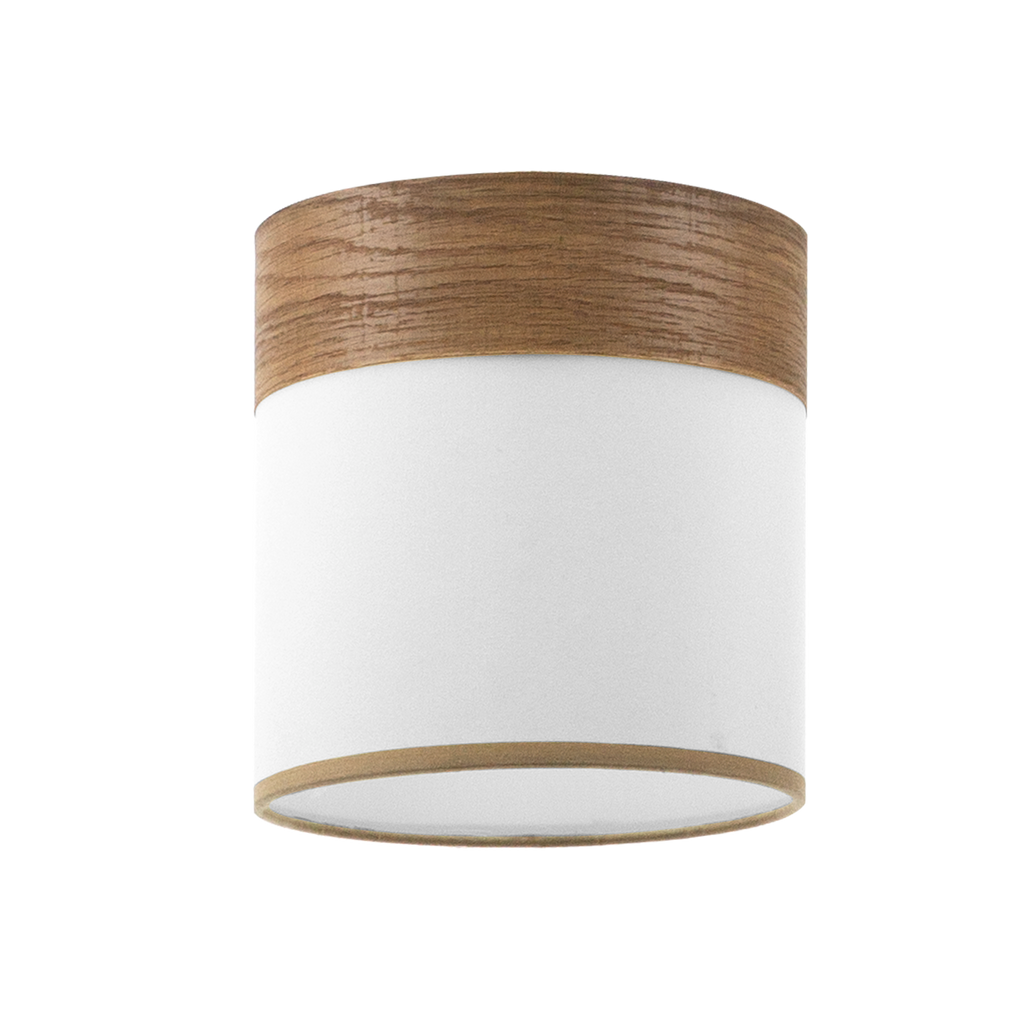 Pantalla Cloe E27 Blanca/Madera Oscura - Vista frontal