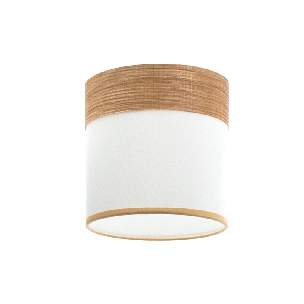 Pantalla Lámpara Cloe E14 Blanca/Madera Clara - Vista frontal