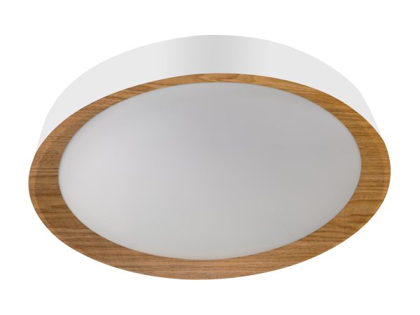 Plafón LED Plafón LED 69W de Lámparas Muñoz e hijos (Plafón LED) en color Blanco-Madera Roble con diseño circular - Ref 9350MB

