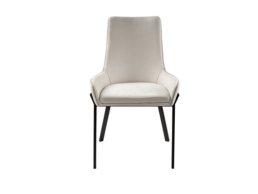 Silla Diane Metal Negro Mate Tapizado Blanco Schuller - vista principal | Schuller