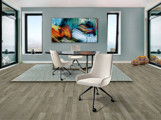 Silla de Escritorio con Ruedas Diane Blanca y Gris Schuller en ambiente decorado | Schuller