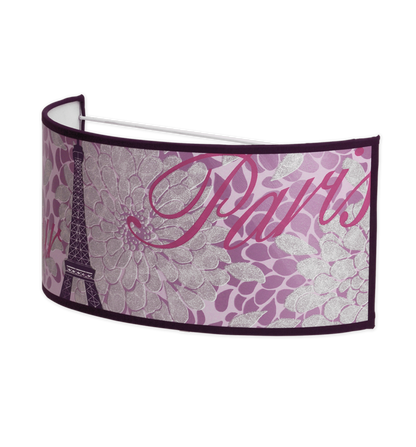 Aplique Eiffel Lila 1xe27 18x30 D de Fabrilamp, vista frontal. Iluminación elegante y moderna para tu hogar.