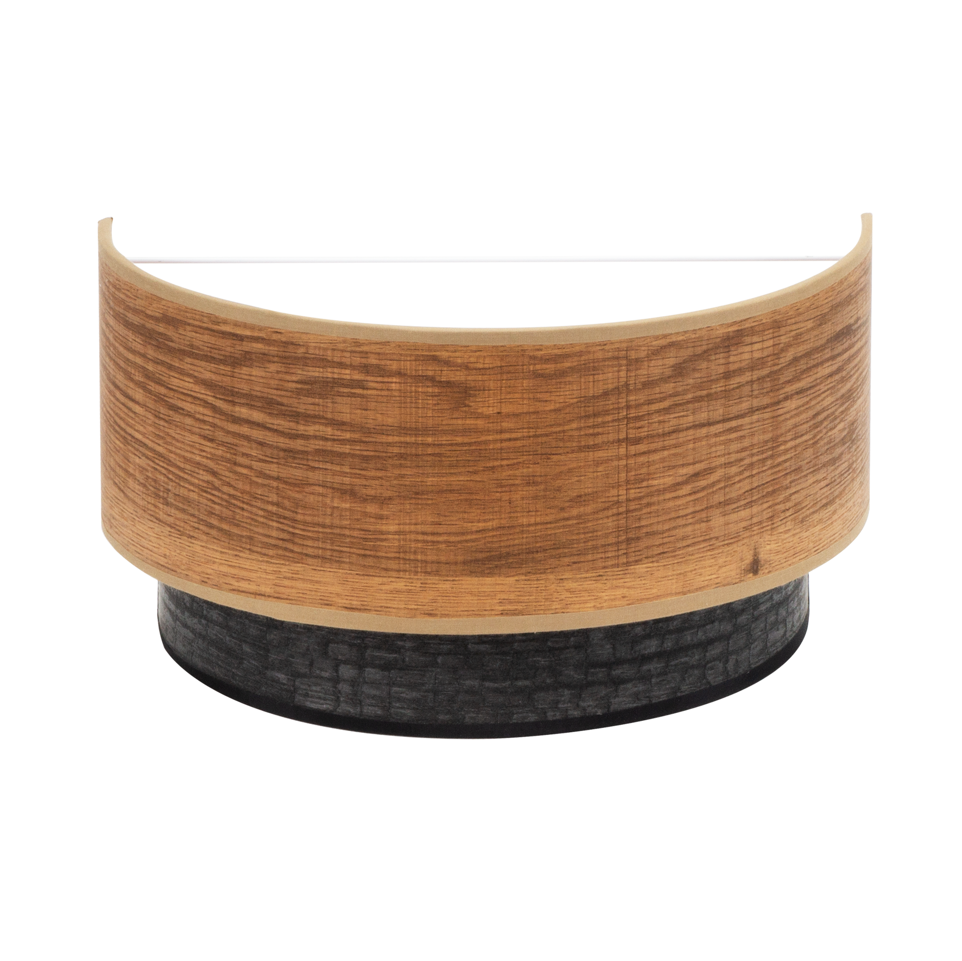 Aplique Colet fabricado en metal color negro y madera oscura