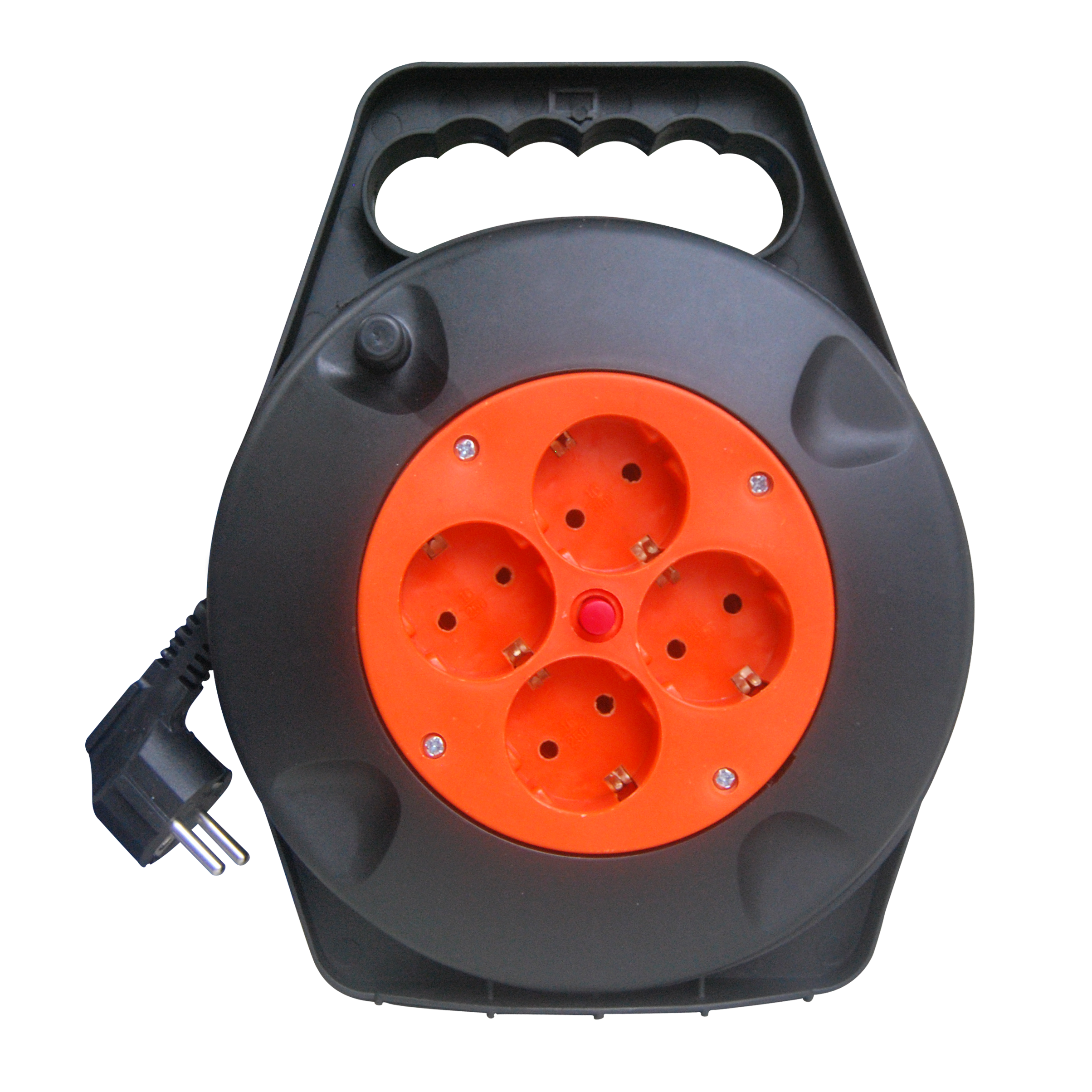 Enrollacable 4 enchufes, 5 metros, cable de cobre, termostato de seguridad, Fabrilamp, luzguru.com