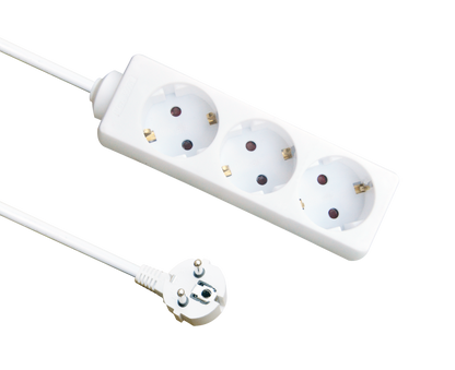 Base múltiple con cable de 3 metros ideal para el hogar.