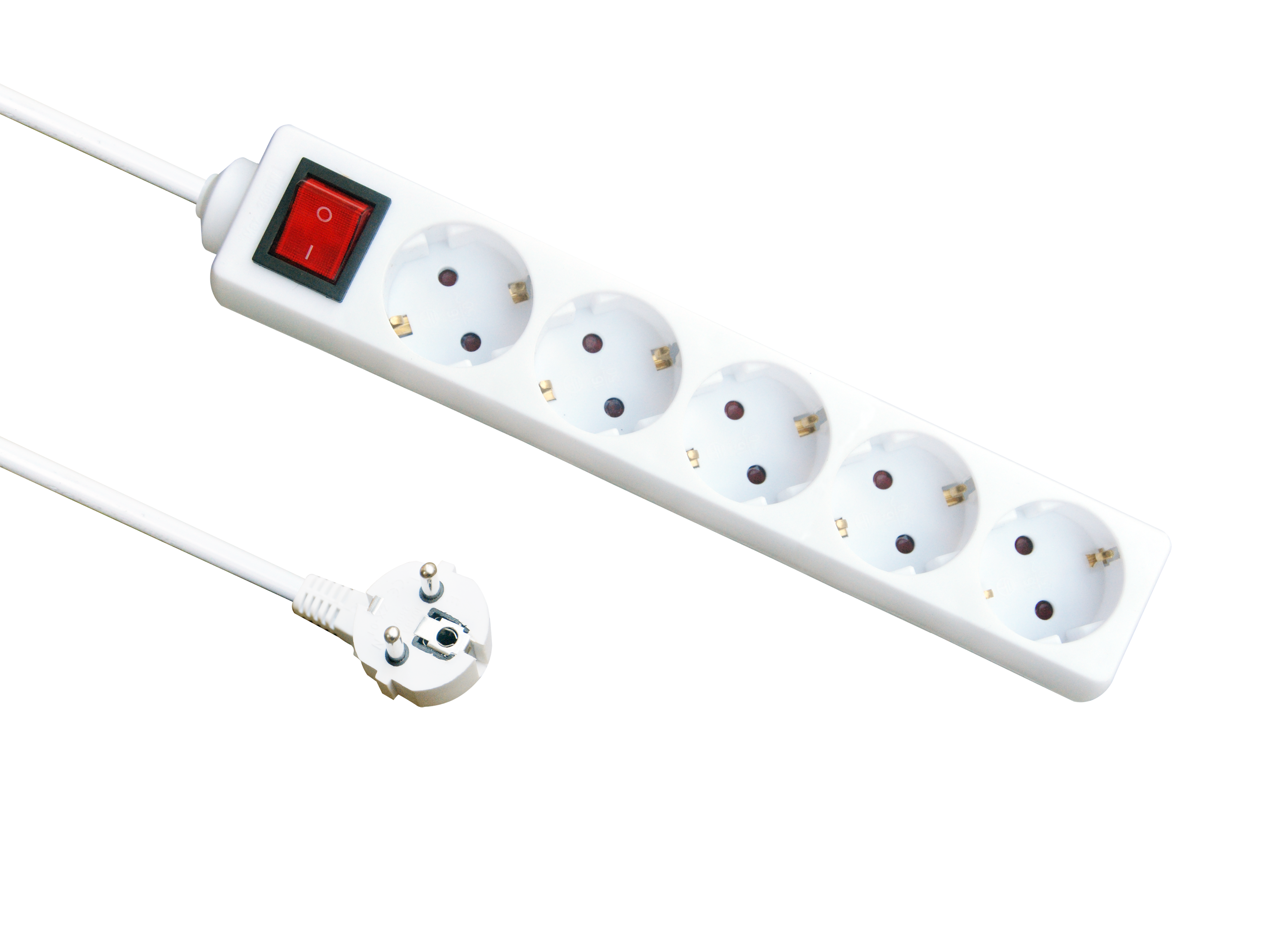 Base múltiple de 5 enchufes con interruptor, Fabrilamp, 1.5m de cable, luzguru.com