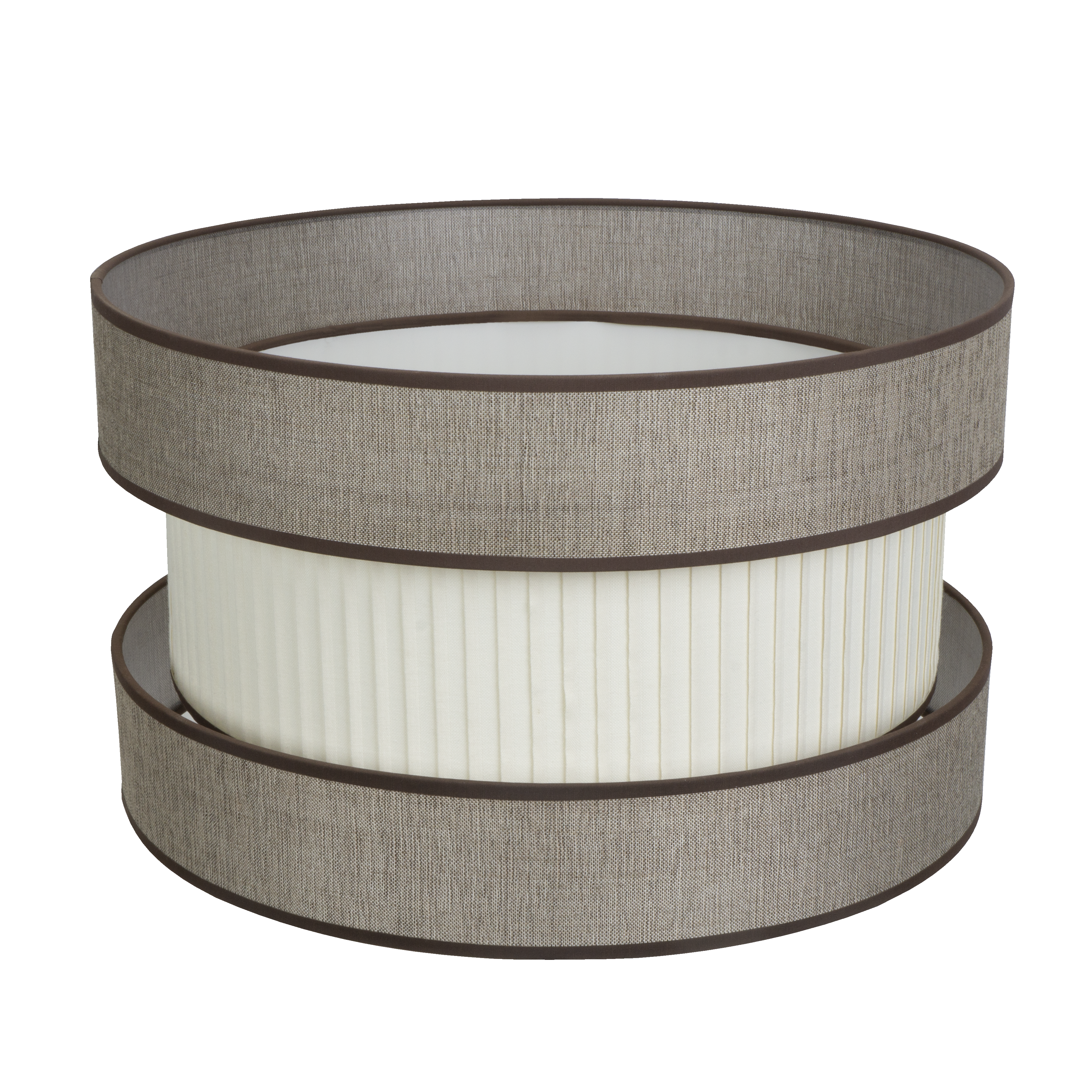 Pantalla colgante Home M10 marrón-beis 60cm, vista frontal. Fabrilamp en luzguru.com