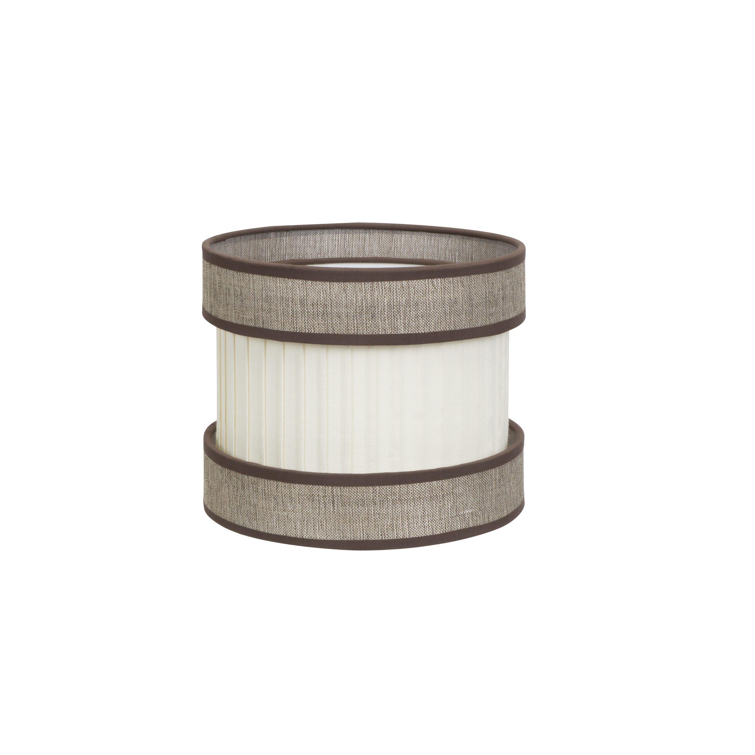 Pantalla Sobremesa Pequeña HOME E14 Marrón-Beis 18cm de Fabrilamp - Vista frontal