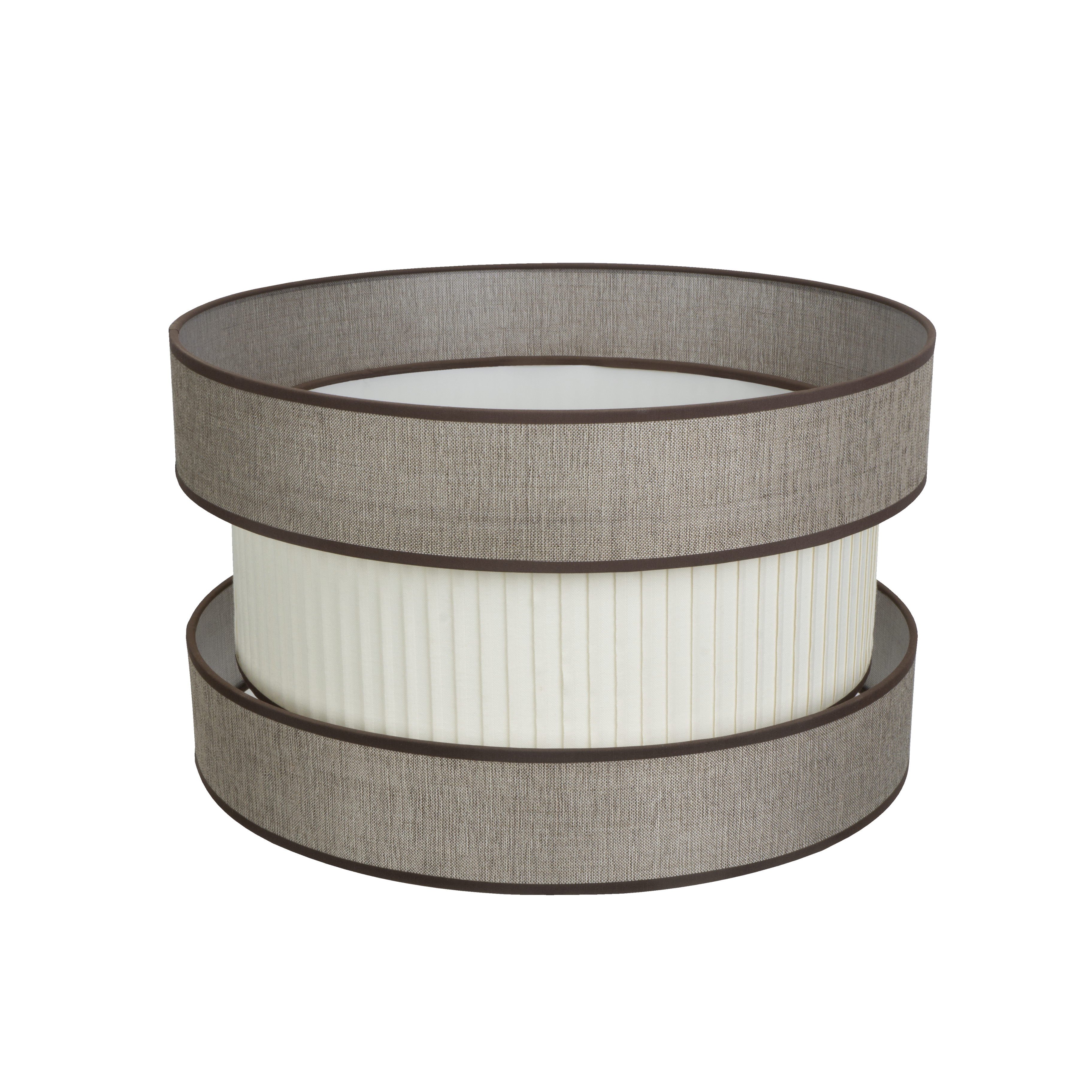 Pantalla colgante Home M10 marrón-beis 50cm, vista frontal. Fabrilamp en luzguru.com