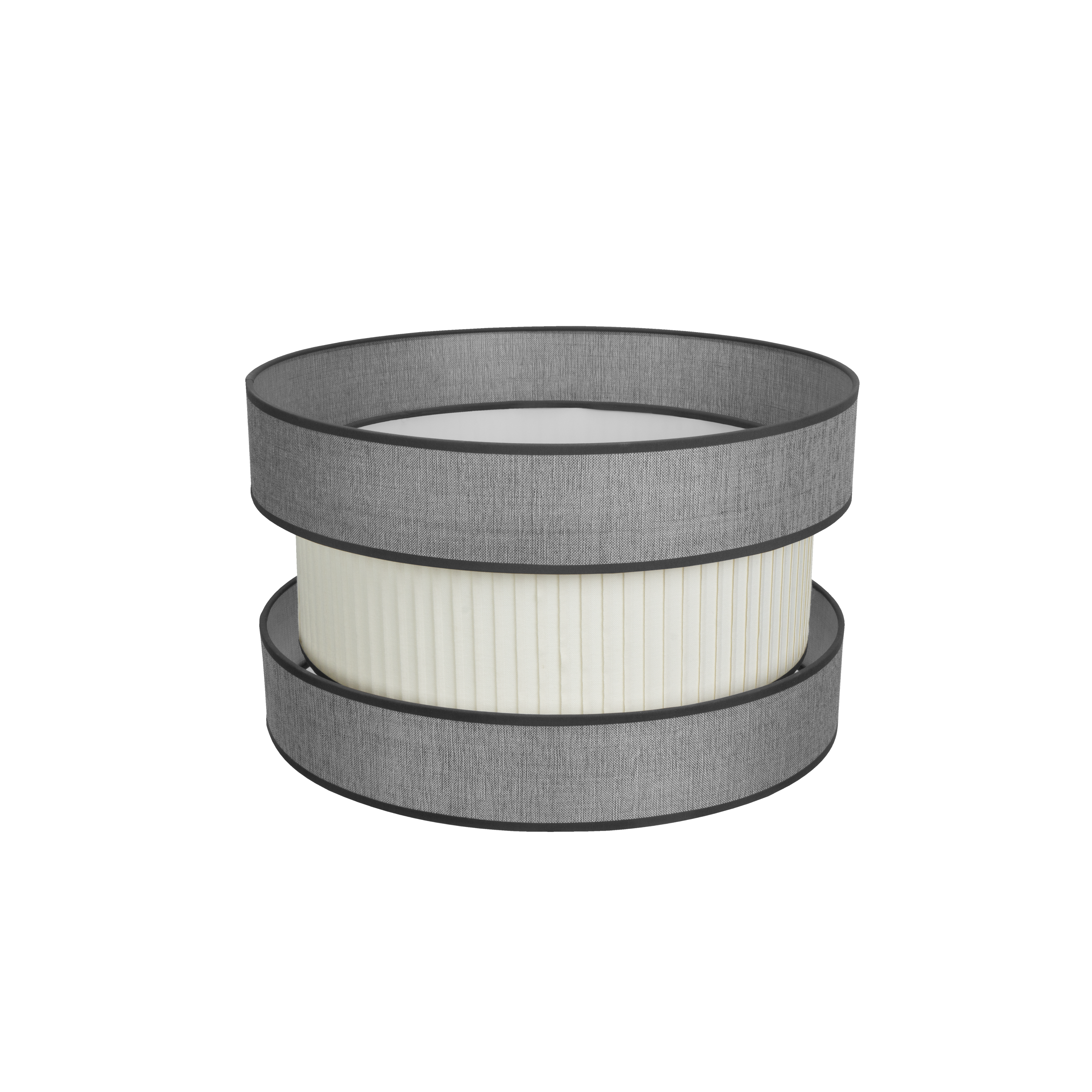 Pantalla colgante de salón HOME E27 gris-beis 40cm, vista frontal.