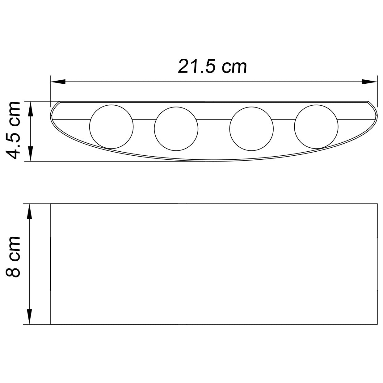 Detalle lateral del aplique exterior LED King negro en metal