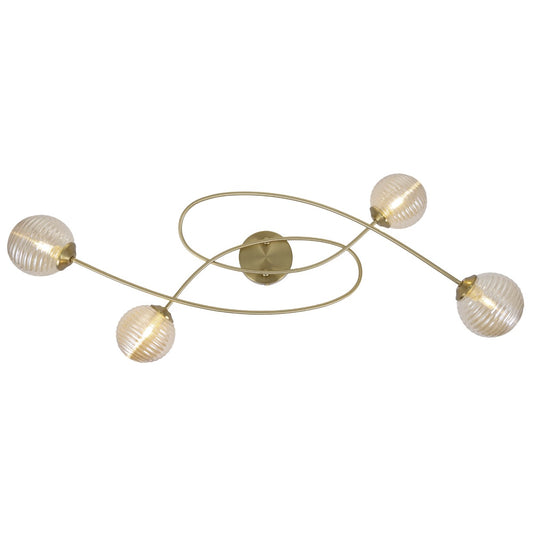 Plafon techo Roche latón ámbar 4 luces Alemar - Vista principal