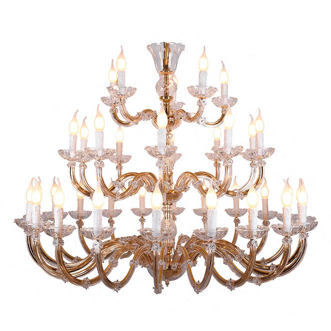 Lámpara de Techo M.Teresa 112 cm Oro Interlusa instalada en ambiente decorativo de salón o dormitorio | Interlusa