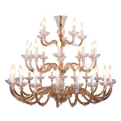 Lámpara de Techo M.Teresa 112 cm Oro Interlusa instalada en ambiente decorativo de salón o dormitorio | Interlusa