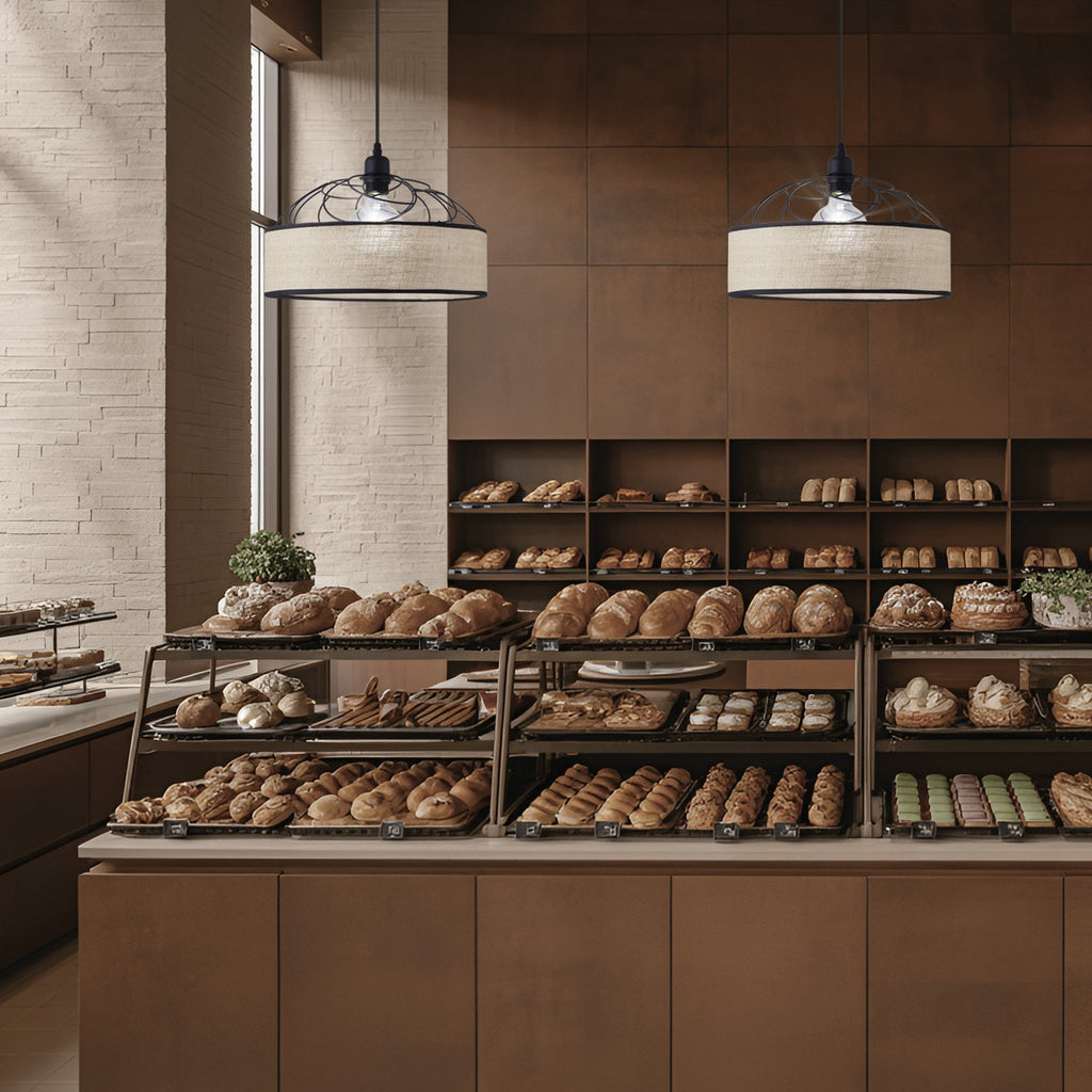 Detalle de estructura de varillas en lámpara colgante Prison ALEMAR