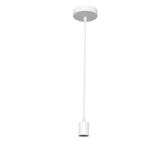 Armazón colgante Cara fabricado en metal color blanco, ideal para interior