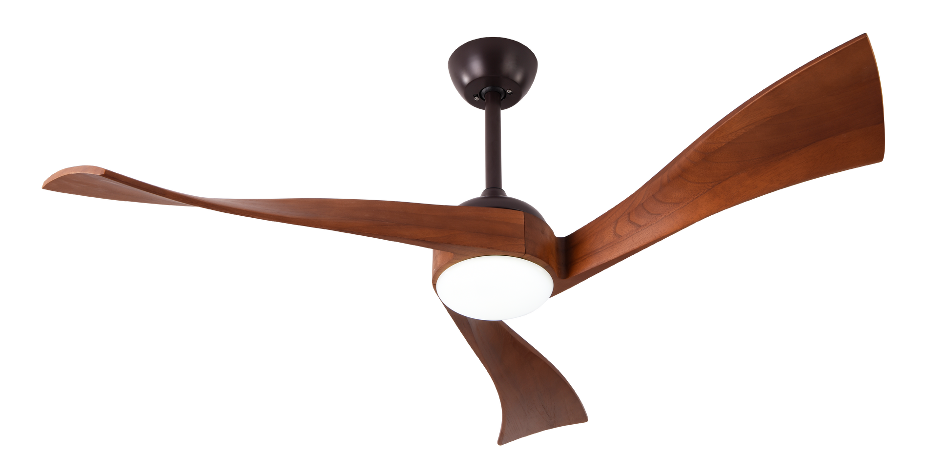 Elegante ventilador de techo marrón y cerezo ideal para salón o dormitorio