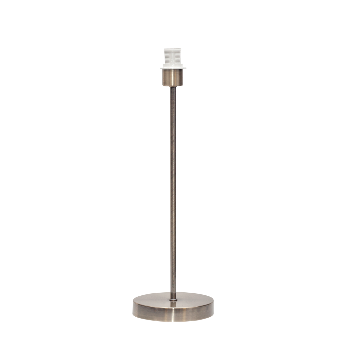 Armazón CARA fabricado en metal color cuero, para lámpara de mesa