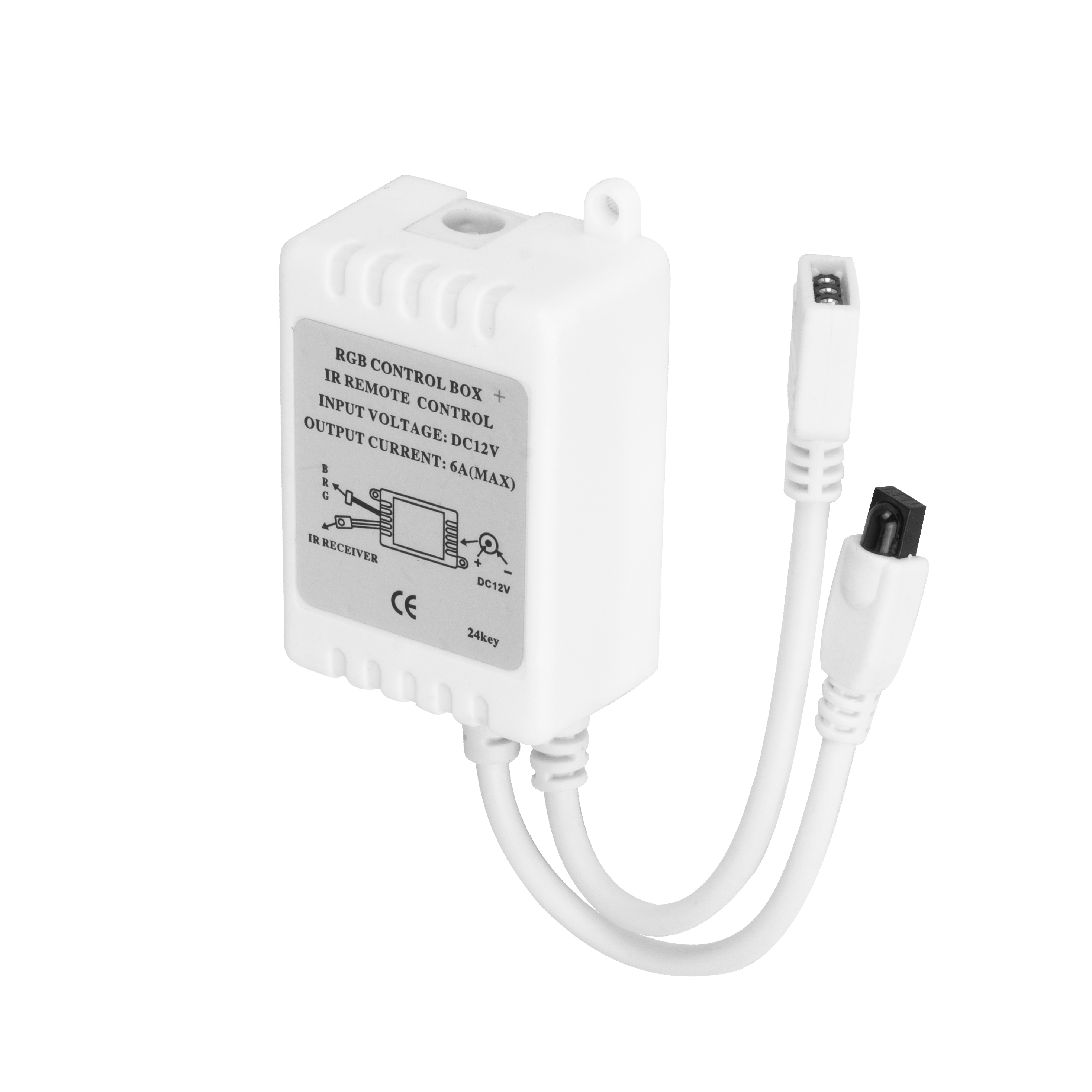 Control Remoto RGB 12V para Cinta LED Freya 5m de Fabrilamp.  Fácil de usar, control total del color.