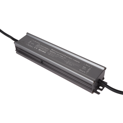 Transformador estanco fabricado en aluminio color grafito, ideal para tiras LED
