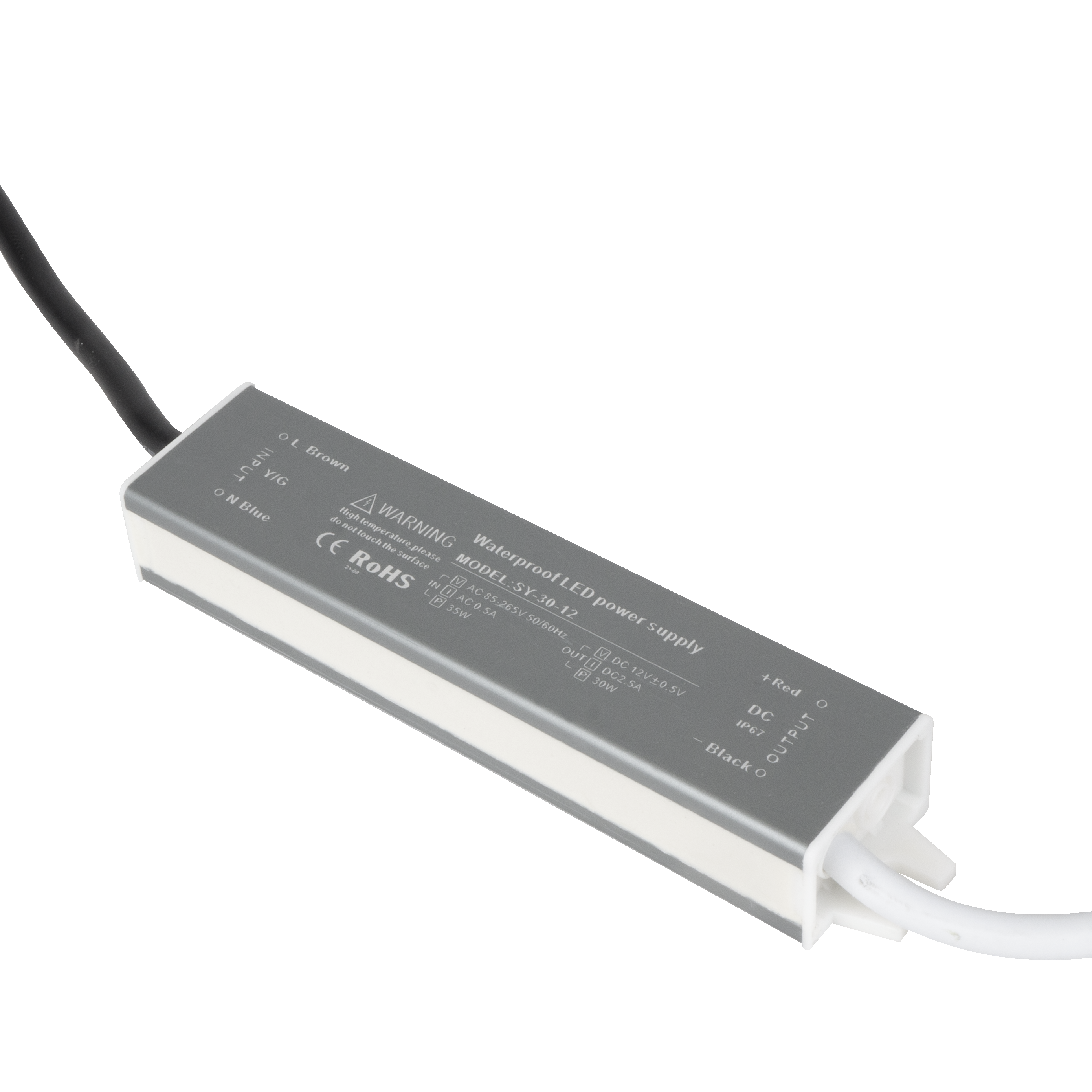 Transformador Estanco 30W 12V IP68 Fabrilamp - Vista frontal