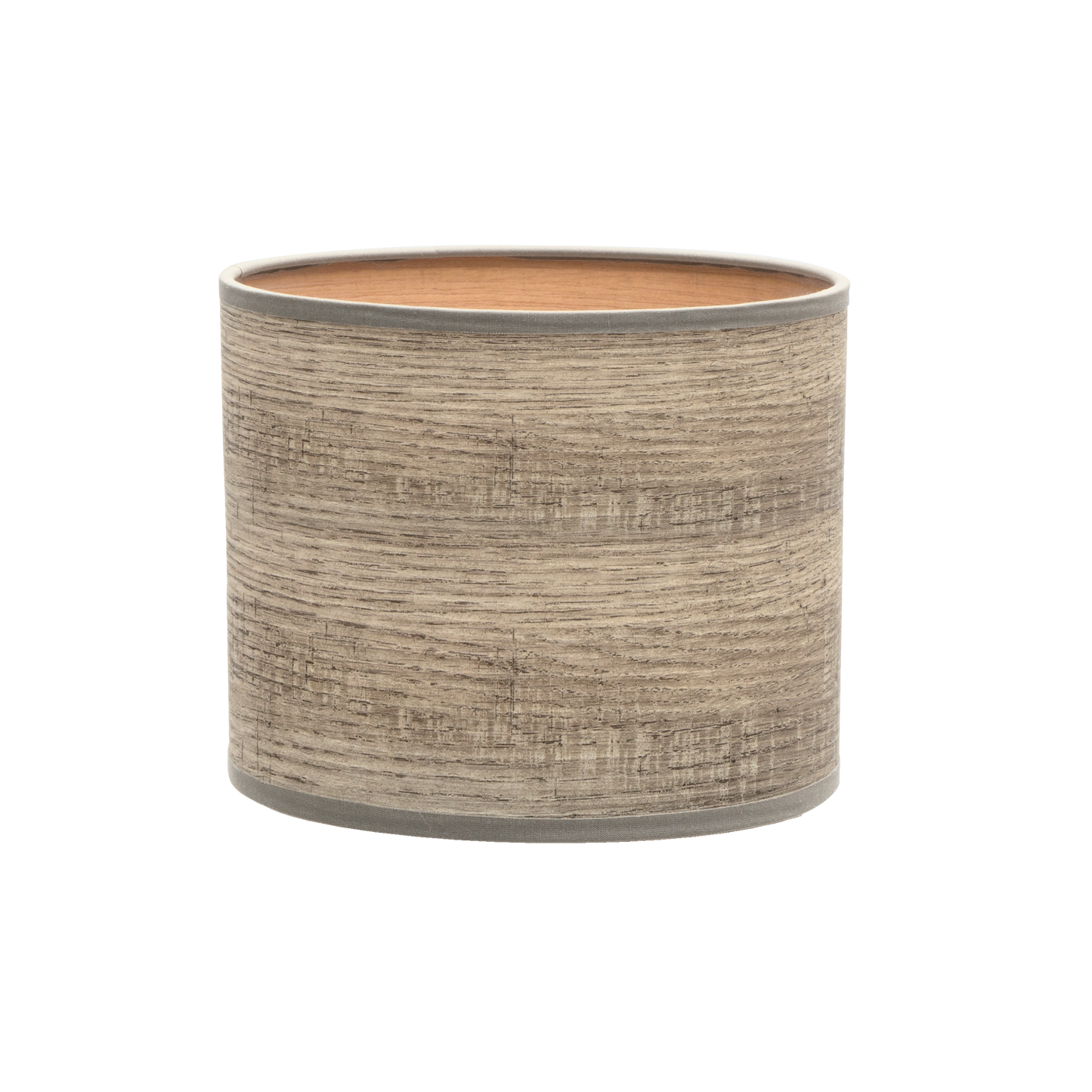 Sobremesa Jerte fabricada en metal color blanco con pantalla en madera gris