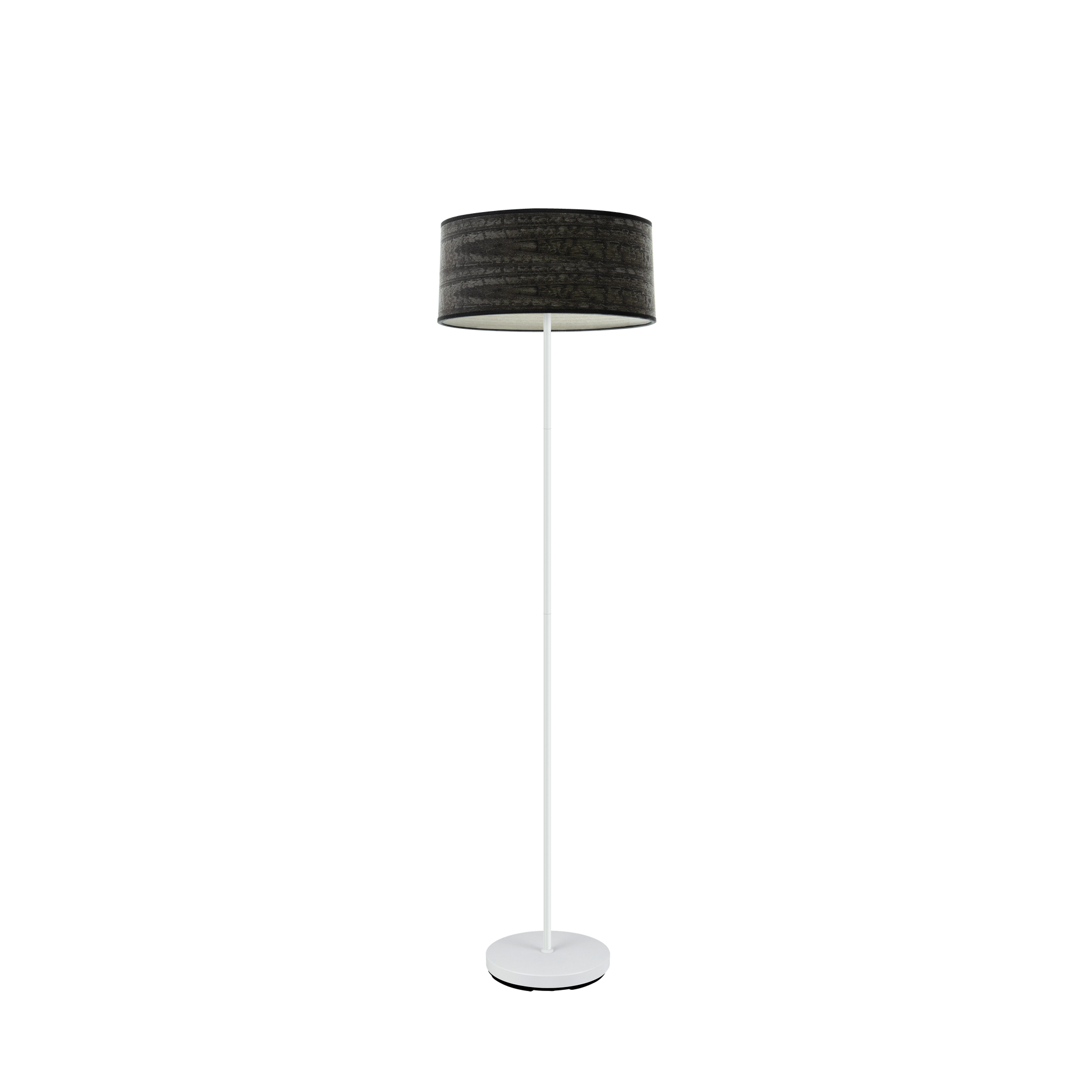 Pie de salón Jerte fabricado en metal color blanco y madera negra