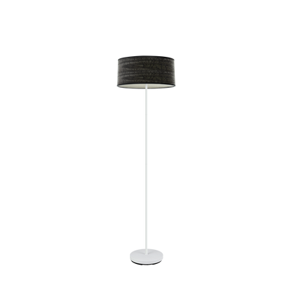 Pie de salón Jerte fabricado en metal color blanco y madera negra