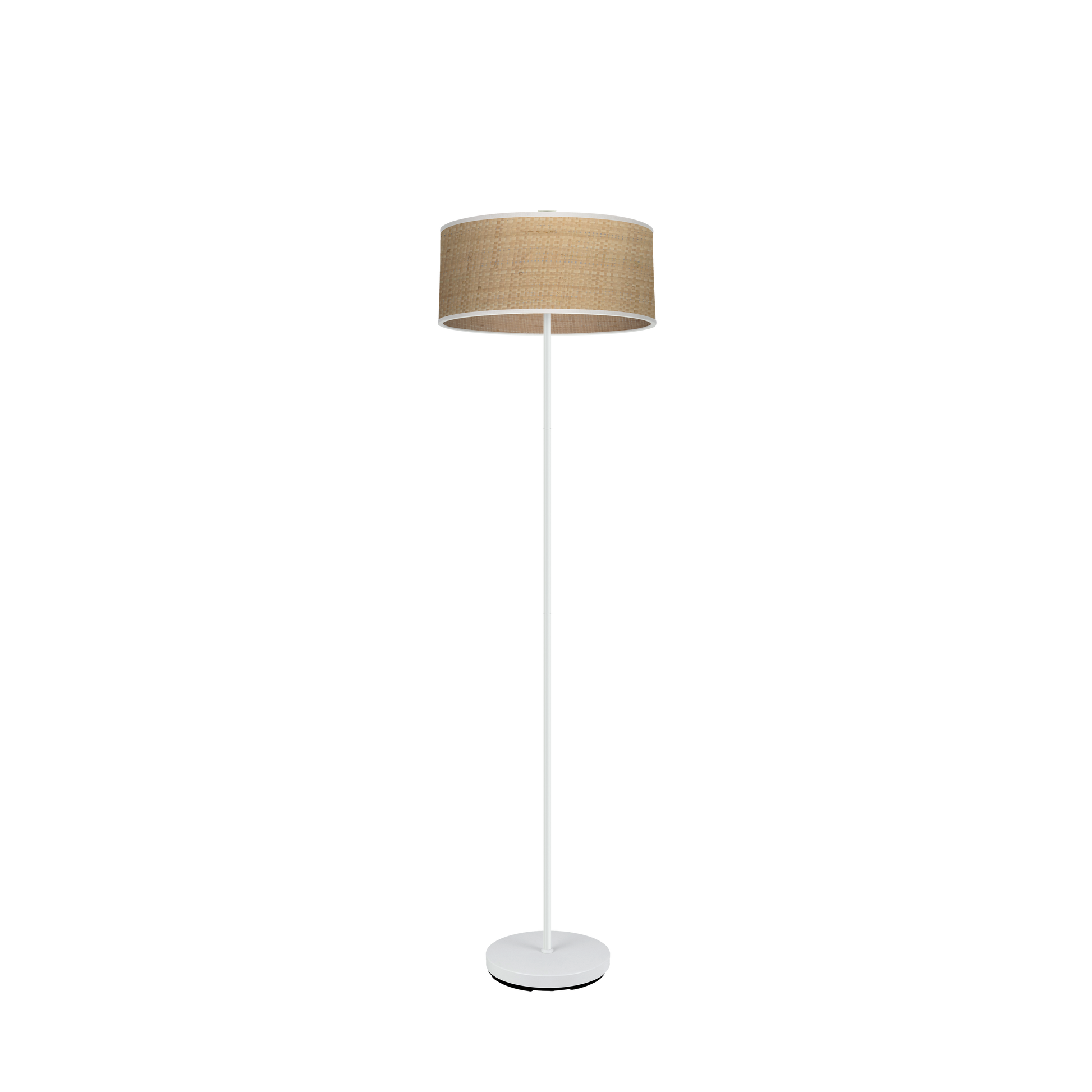 Pie de salón Jerte Blanco/Natural de Fabrilamp, diseño moderno y elegante para tu salón. luzguru.com