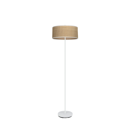 Lámpara Jerte fabricada en metal color blanco y pantalla textil color natural