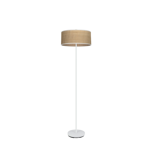 Lámpara Jerte fabricada en metal color blanco y pantalla textil color natural