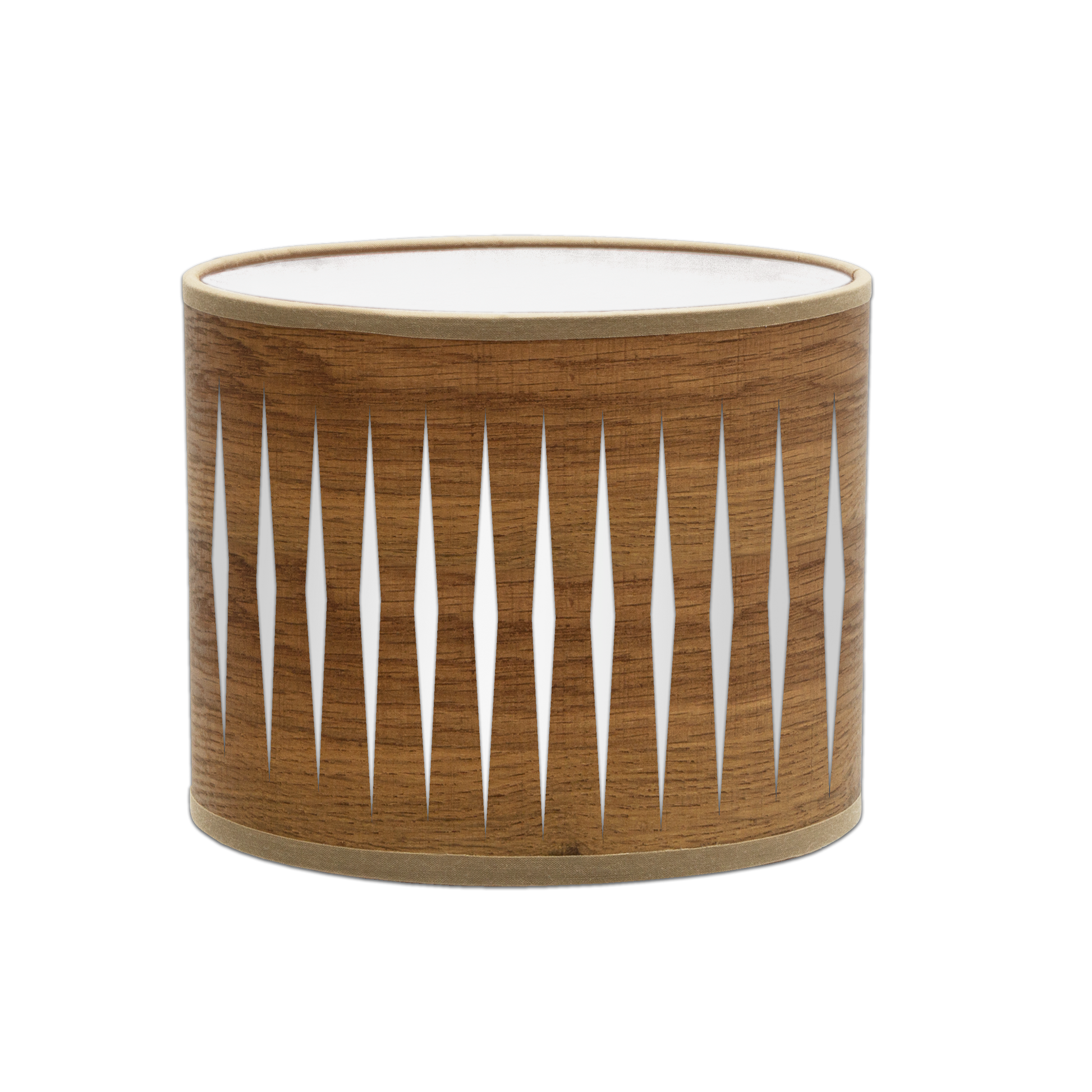 Lámpara Piron fabricada en Metal color Blanco y Madera Oscura