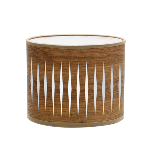 Lámpara Piron fabricada en Metal color Blanco y Madera Oscura