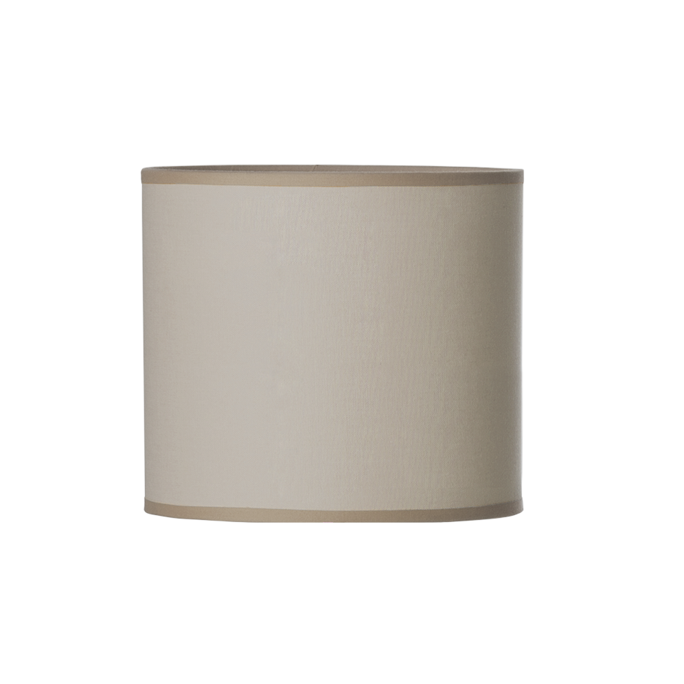 Lámpara Ibor fabricada en metal color blanco y textil color piedra