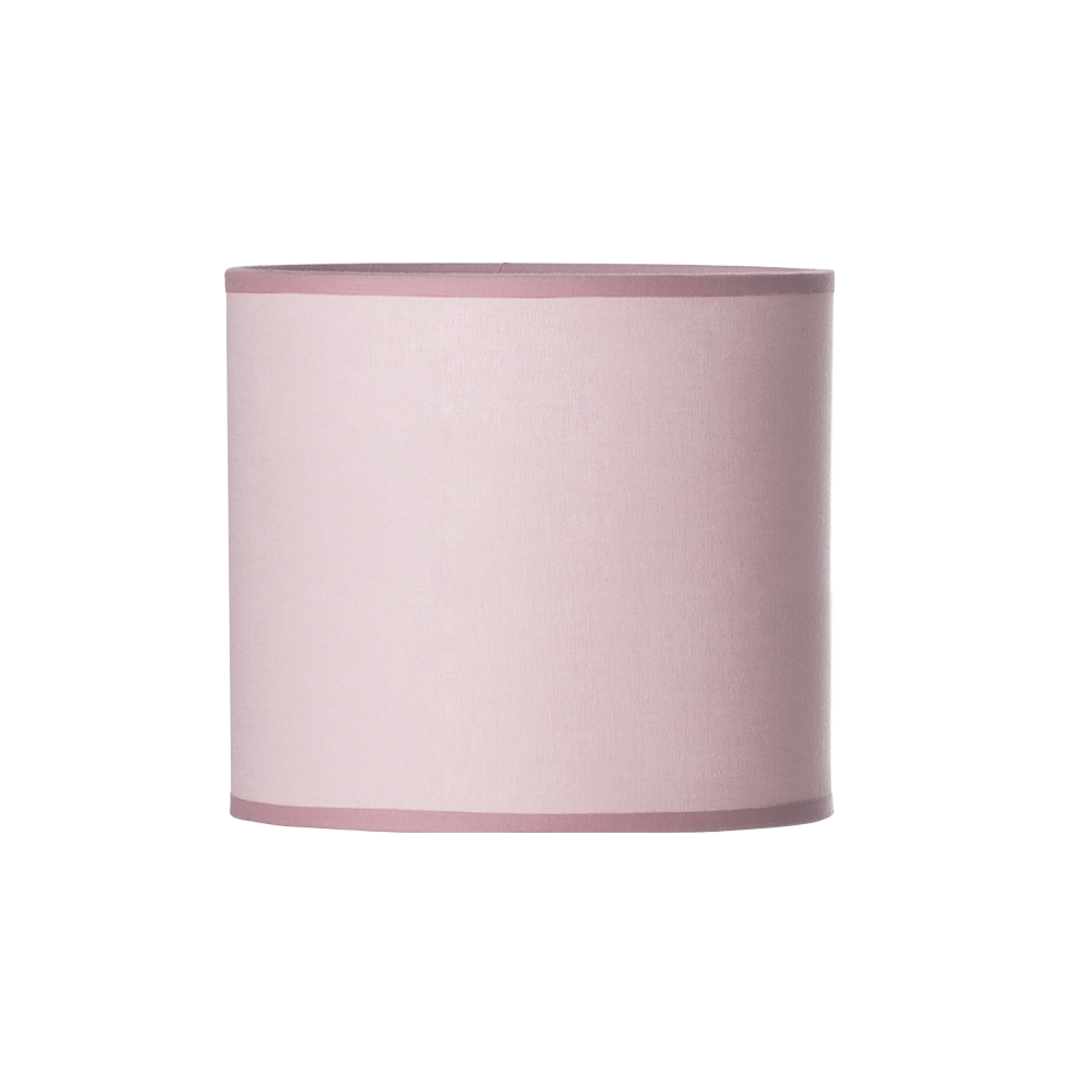 Lámpara Ibor fabricada en metal color blanco y textil rosa para luz suave