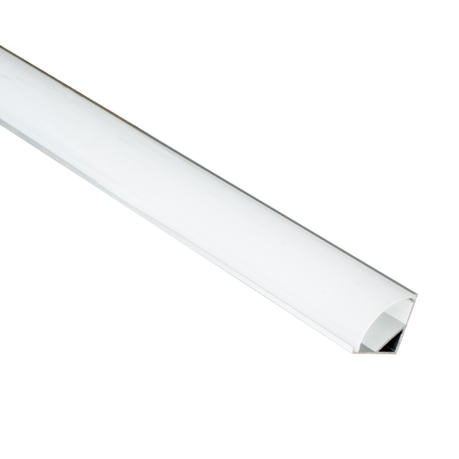 Canaleta para tira LED fabricada en Aluminio color Blanco/Aluminio