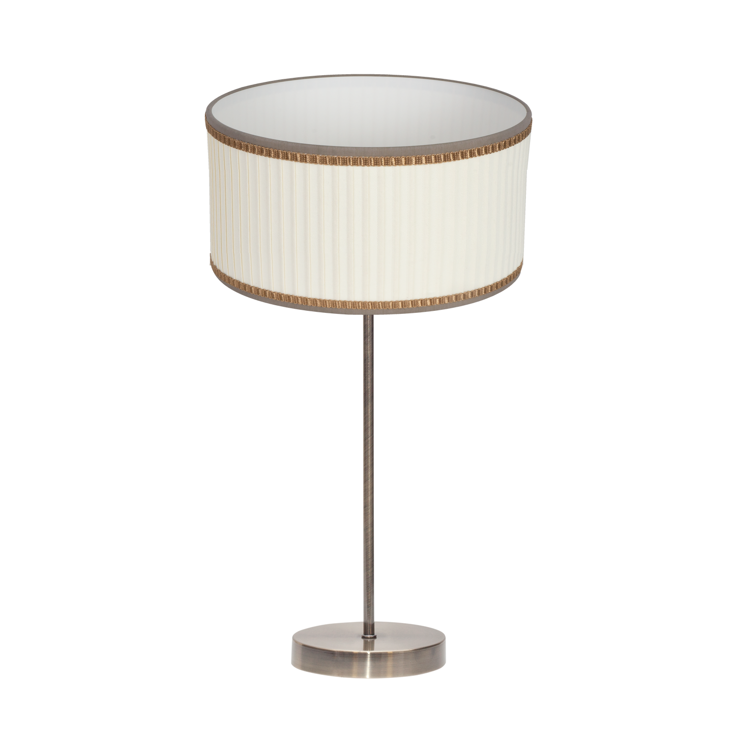 Sobremesa Soprano fabricada en Metal color Cuero y Textil Beige