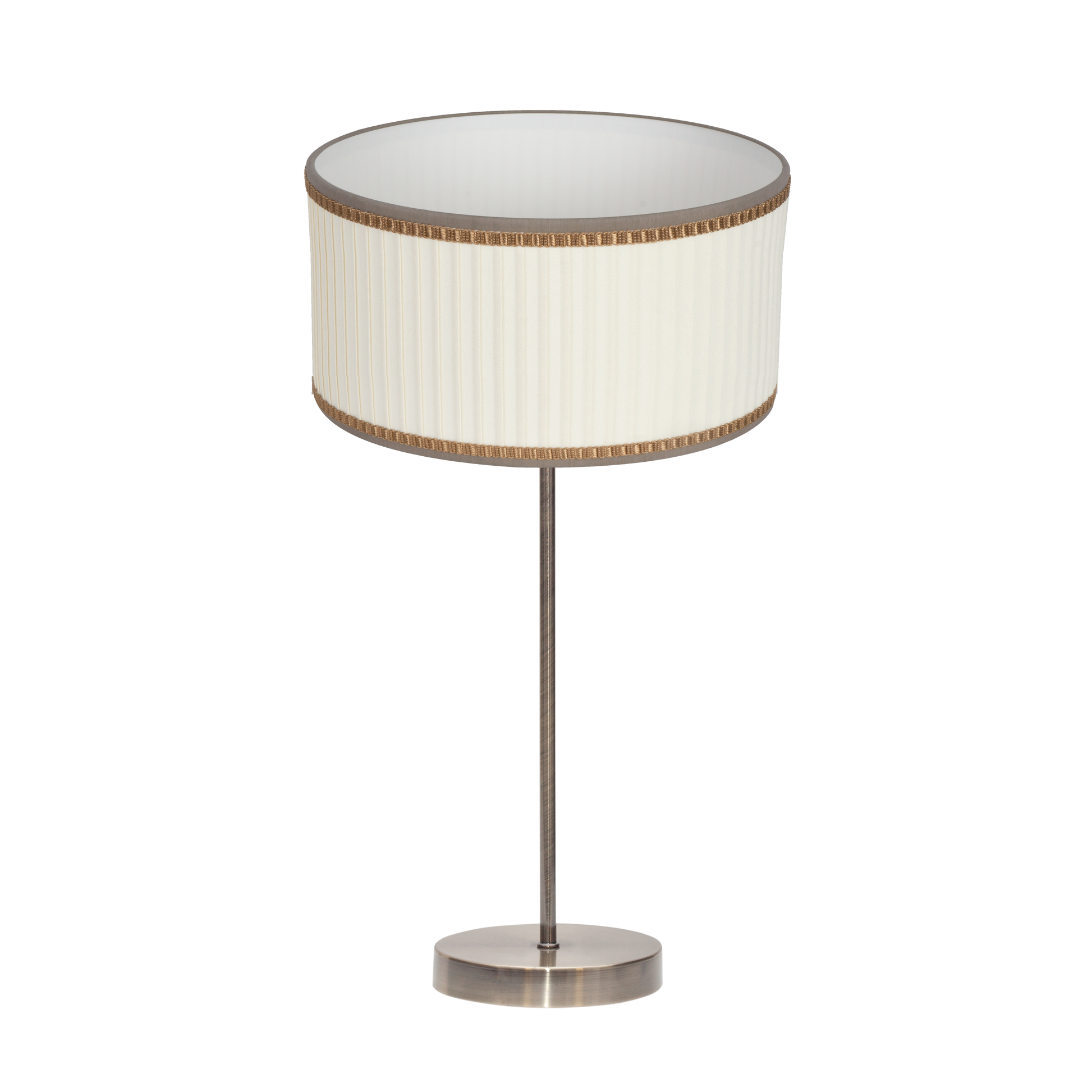 Sobremesa Soprano fabricada en Metal color Cuero y Textil Beige