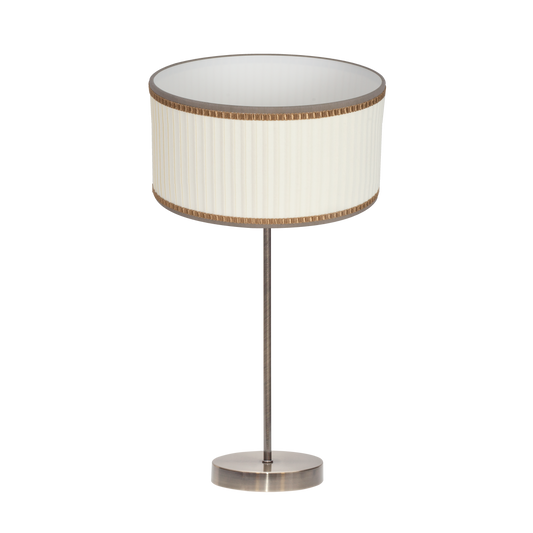 Sobremesa Soprano fabricada en Metal color Cuero y Textil Beige