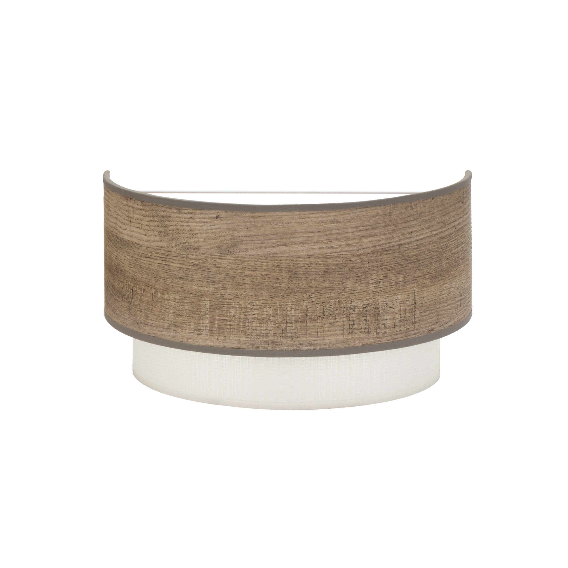 Aplique Myriam fabricado en metal y textil color blanco/madera gris