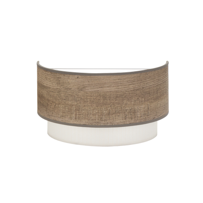 Aplique Myriam fabricado en metal y textil color blanco/madera gris