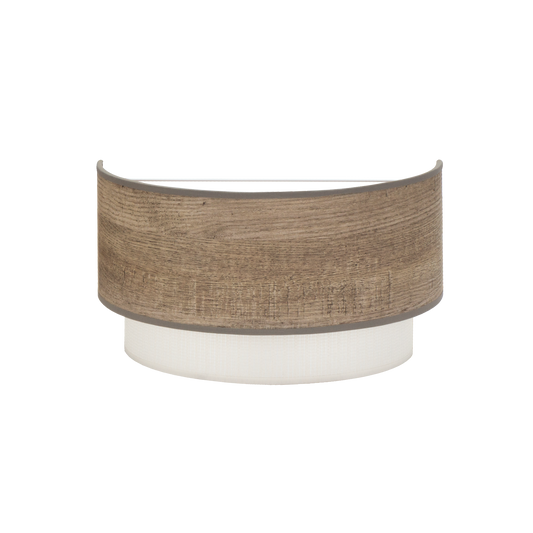 Aplique Myriam fabricado en metal y textil color blanco/madera gris