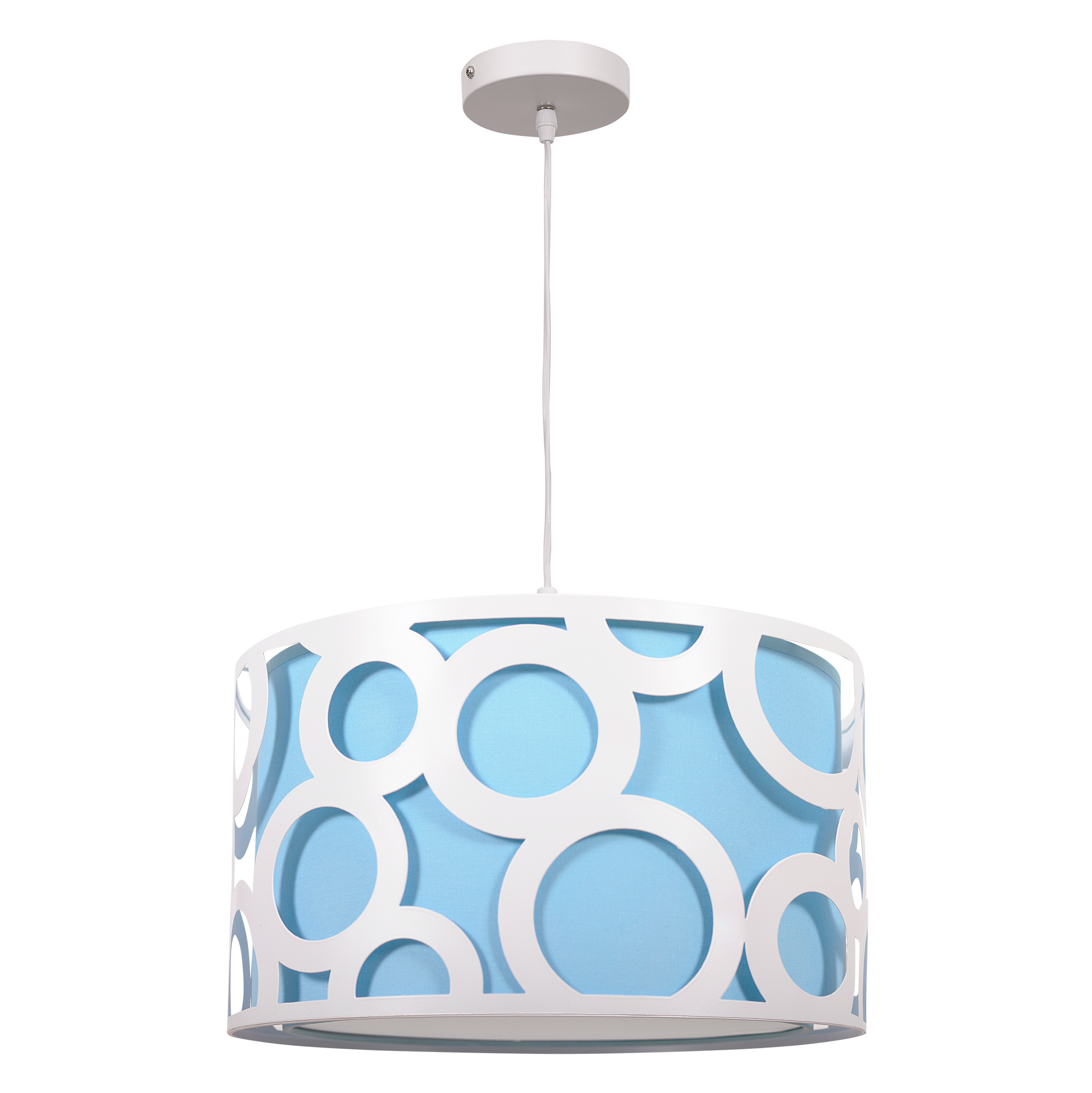 Colgante Orlando Azul/Blanco de Fabrilamp, diseño moderno y elegante para iluminar tu hogar.