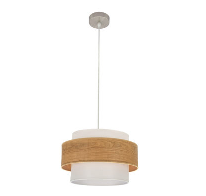 Colgante Myriam 40cm Niquel/Madera Clara de Fabrilamp, diseño moderno y elegante para iluminar tu hogar.