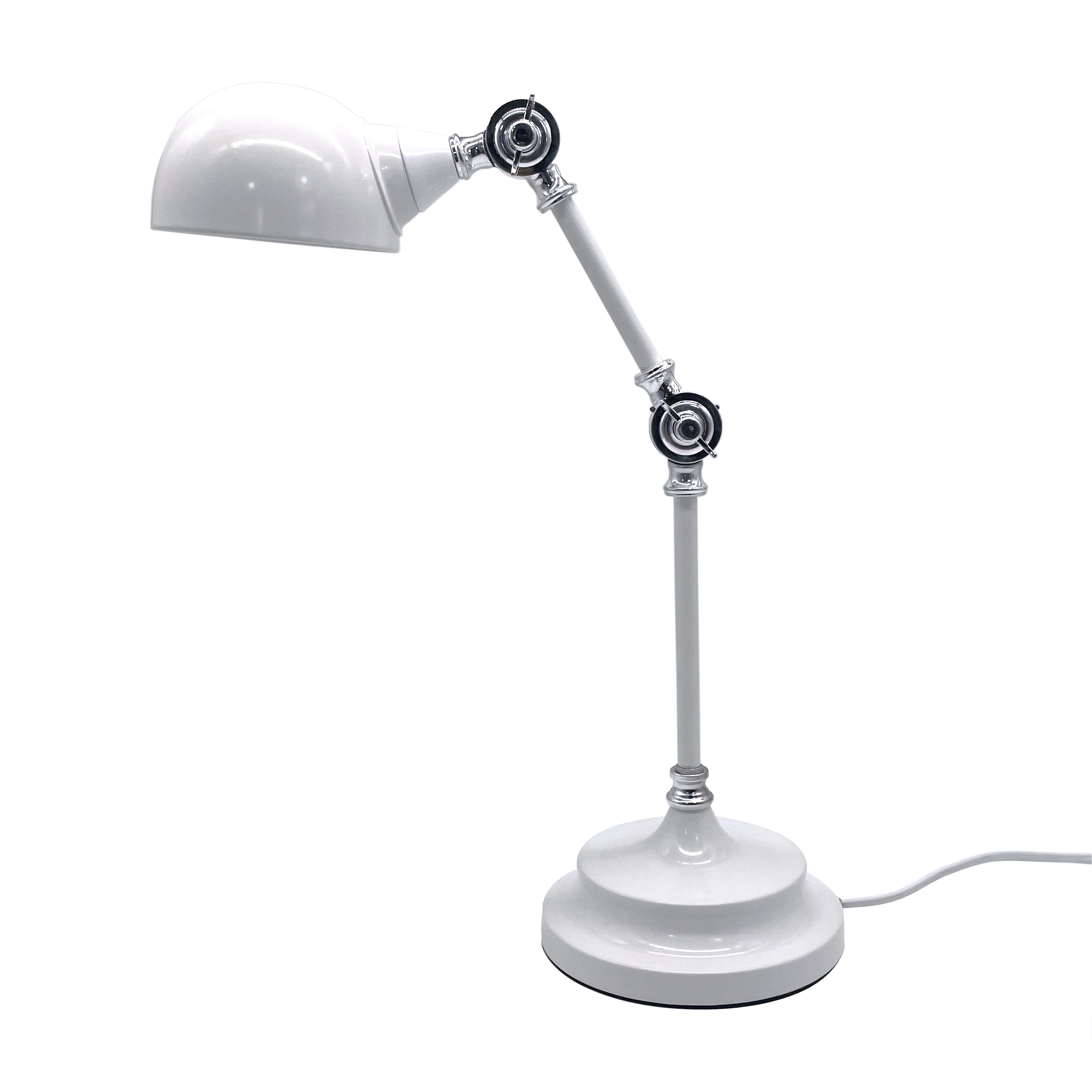 Flexo Adal Blanco/Cromo de Fabrilamp, vista frontal, luzguru.com