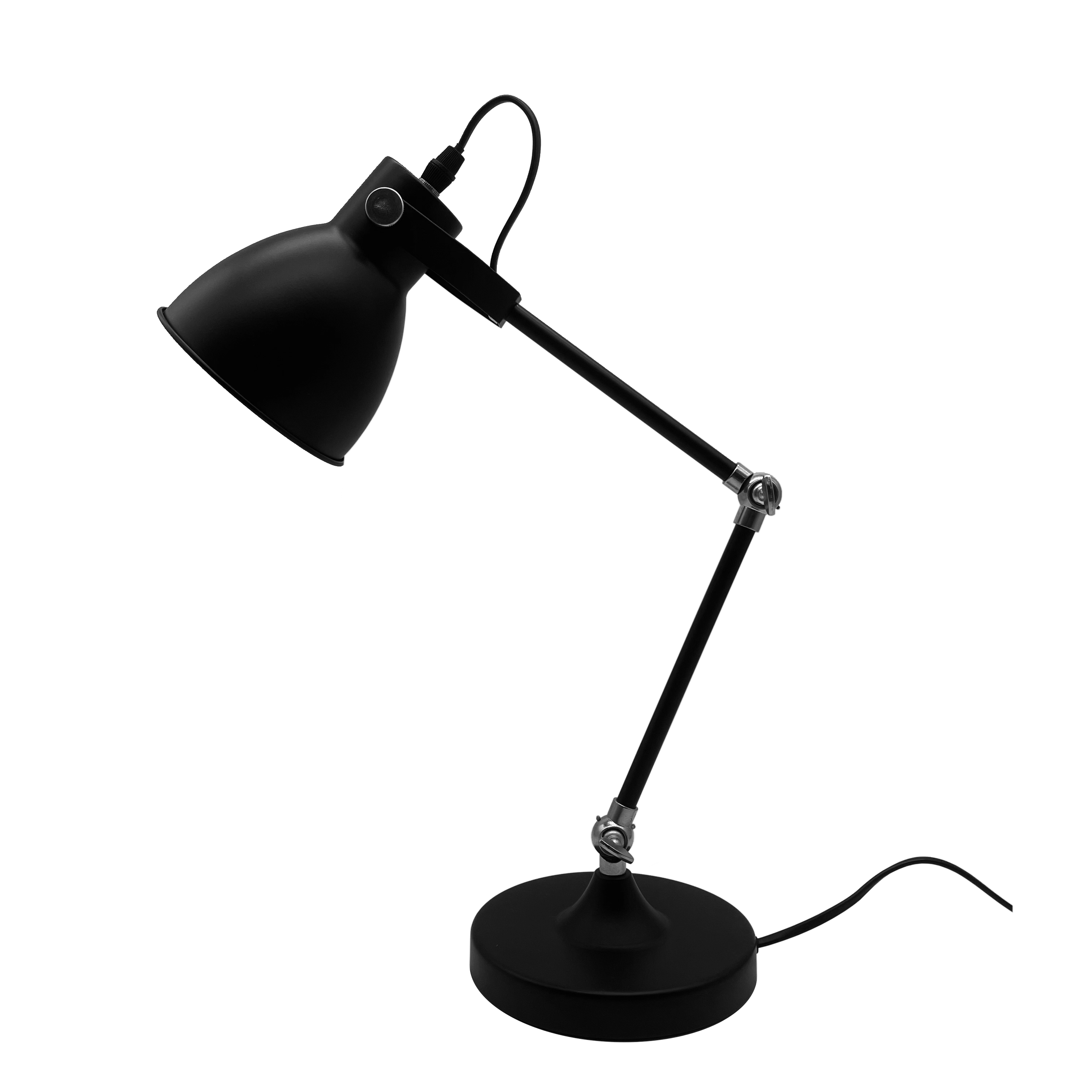 Flexo Igor Negro E14 de Fabrilamp, vista frontal, luzguru.com