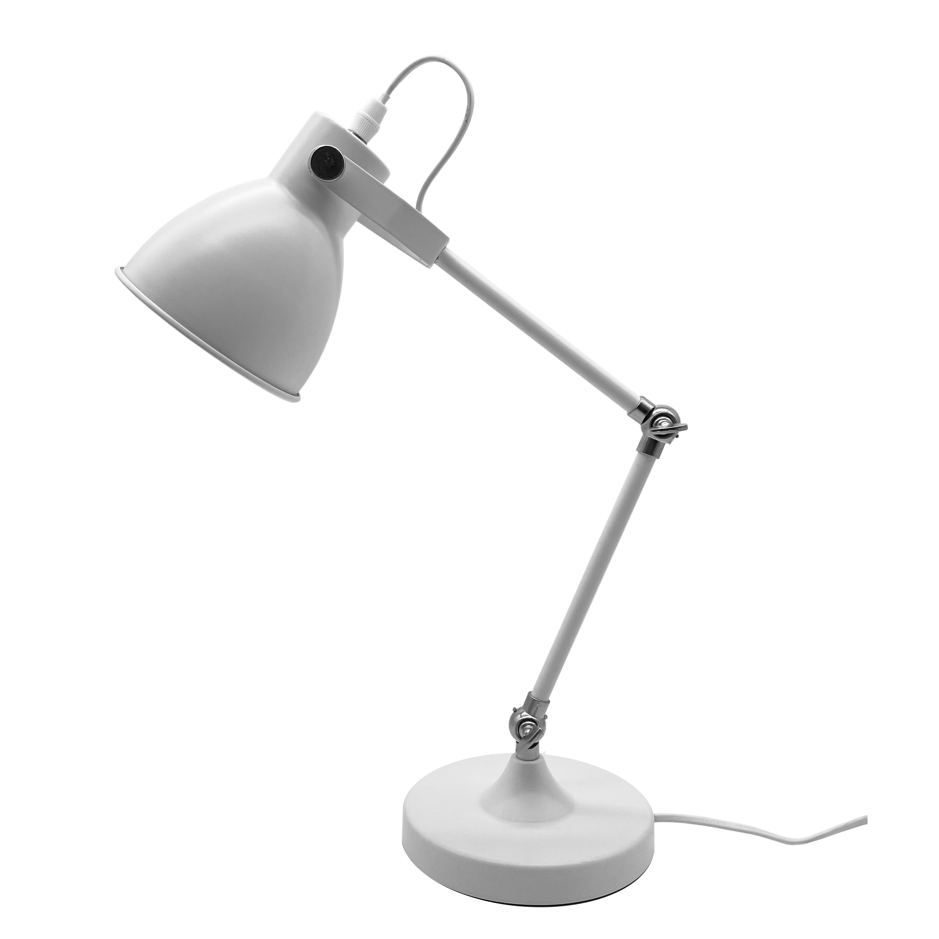 Flexo Igor Blanco E14 de Fabrilamp, vista frontal, diseño articulado y moderno.