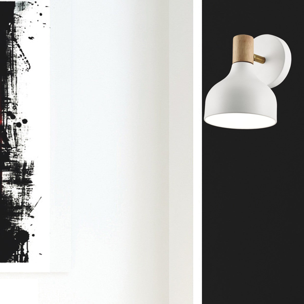 Esquema con dimensiones del aplique de pared Argán ALEMAR